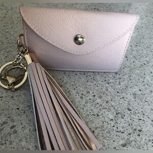Key/Bag NWOT Charm Card Case Tassel Chain - Light Pink Blush & Gold Color